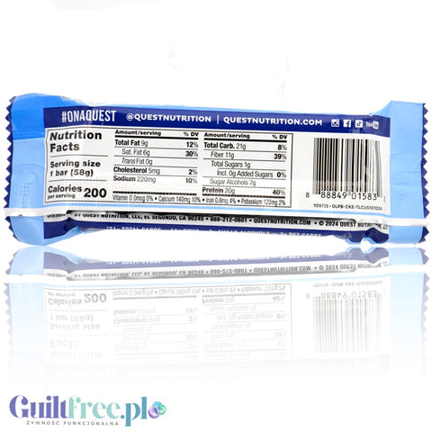 Quest Overload Cookie Commotion - baton proteinowy bez cukru i maltitolu, smak Karmel, Ciasteczka & Czekolada
