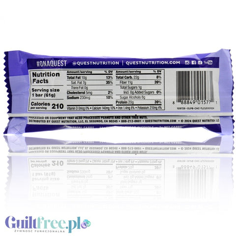 Quest Overload Chocolate Explosion BOX 12 pcs - sugar & maltitol free protein bar, Brownie & Chocolate flavor