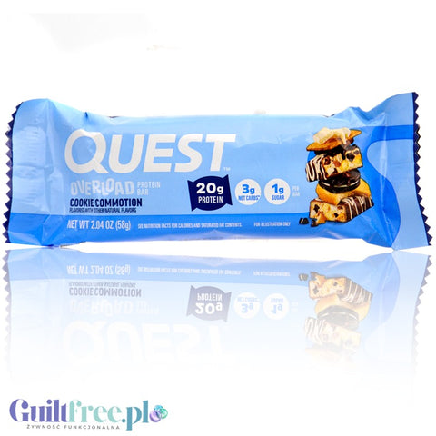 Quest Overload Cookie Commotion BOX x 12szt - baton proteinowy bez cukru i maltitolu, smak Karmel, Ciasteczka & Czekolada