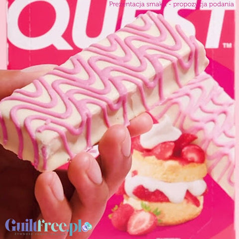 Quest Strawberry Shortcake - sugar and maltitol free protein bar, Strawberry Cake flavor