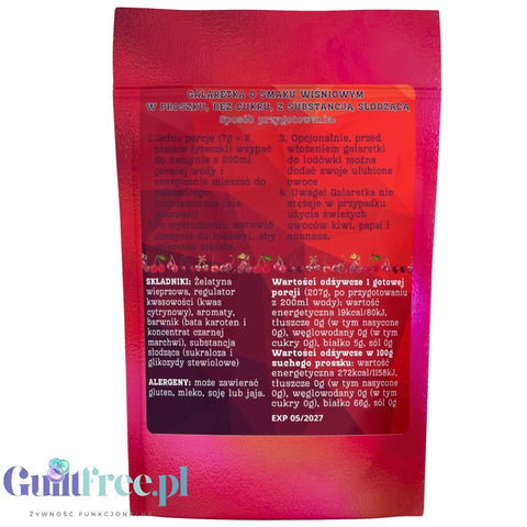 Funky Jelly Cherry Jelly x 3 servings - sugar-free cherry flavored jelly.