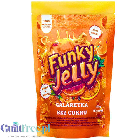 Funky Jelly Orange Jelly x 15 servings - sugar-free orange flavored jelly.