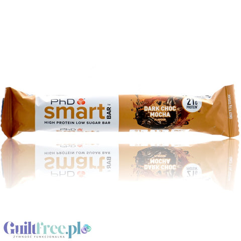 Phd Smart Bar Dark Choc Mocha - sugar free coated coffee protein bar, 21g protein