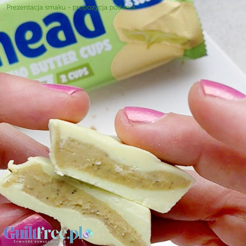 Ahead White Chocolate & Pistachio Creme Cups - chocolates with pisatation filling in white chocolate
