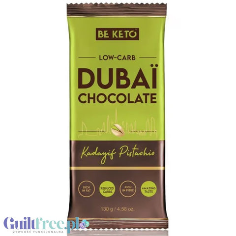 BeKeto Low-Carb Dubai Chocolate - czekolada dubajska bez cukru z erytrolem i stewią