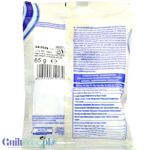 Pictolin Fullmint Extra Fuerte 65g - super-strong eucalyptus-menthol candy with no sugar.