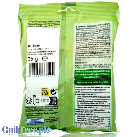 Pictolin Matcha Tea 65g - sugar-free candy with matcha green tea extract