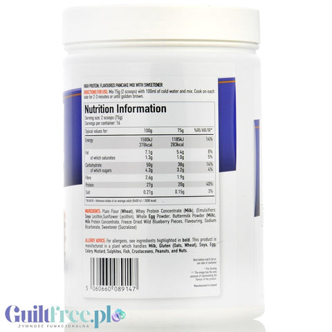 Per4m Protein Pancakes Blueberry Muffin 1.2kg - protein pancakes with blueberry pieces