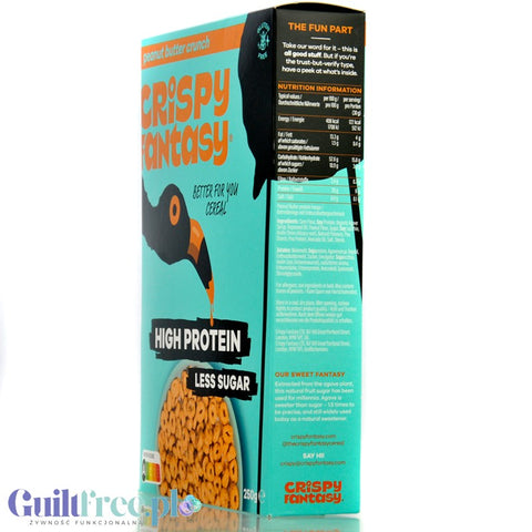 Crispy Fantasy Protein Cereal Peanut Butter Crunch - protein breakfast cereal without gluten 28% protein