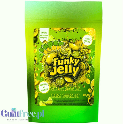 Funky Jelly Lemon Lime SUPER SOUR x 3 servings - Sour sugar-free jelly with lemon lime flavor