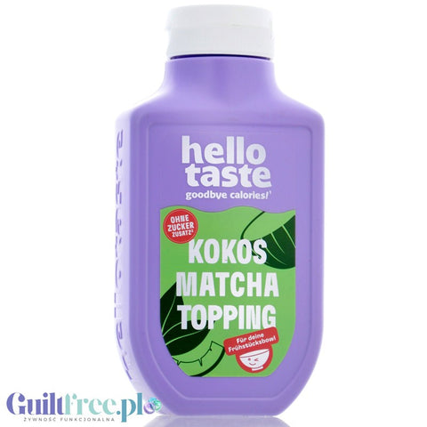 HelloTaste Coconut Matcha Topping - a thick sugar-free topping for omelets and oatmeal