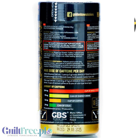 GBS Angel's Touch Salted Caramel 90g - freeze-dried instant coffee with higher caffeine content
