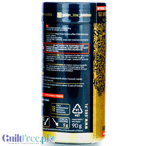 GBS Angel's Touch White Chocolate 90g - freeze-dried instant coffee with higher caffeine content