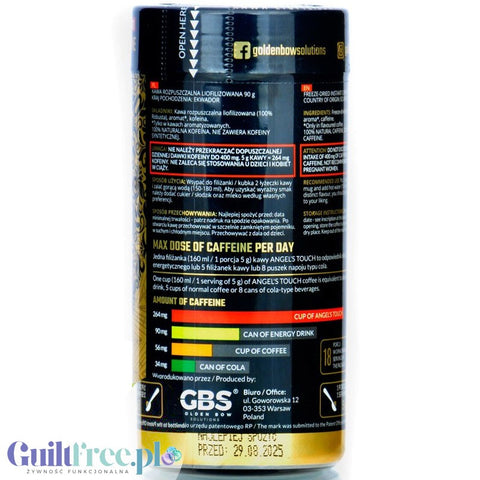 GBS Angel's Touch White Chocolate 90g - freeze-dried instant coffee with higher caffeine content