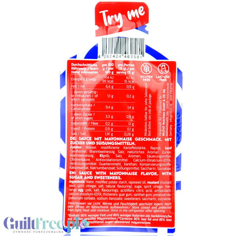 Inlead Premium Sauce Holland Mayo, saszetka 20g - niskotłuszczowy holenderski majonez bez dodatku cukru, 90% mniej tłuszczu
