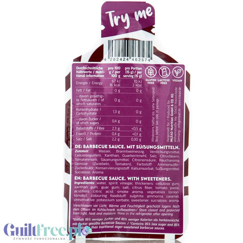 Inlead Premium Sauce BBQ saszetka 20g - wegański sos barbecue bez cukru tylko 16kcal