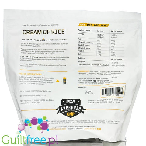 CNP Cream of Rice, Chocolate Fudge Brownie 2kg - kleik ryżowy bez cukru, regeneracyjny posiłek treningowy