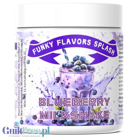 Funky Flavors Splash Blueberry Milkshake 50g - aromat słodzący w proszku bez cukru, smak Szejk Jagodowy