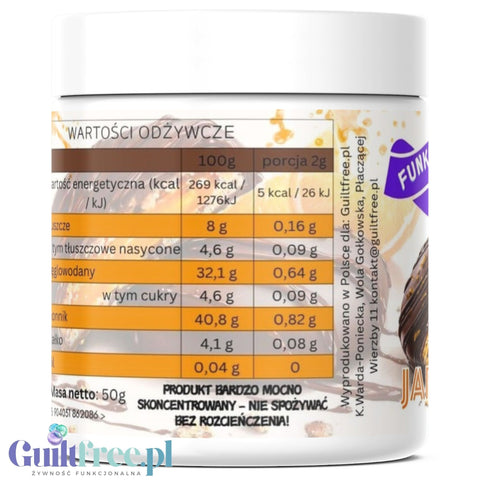 Funky Flavors Splash Jaffa Cake 50g - skoncentrowany aromat słodzący w proszku Biszkoptów z Galaretką Pomarańczową i Czekoladą