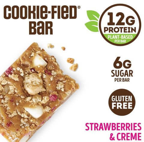 Lenny & Larry's Complete Cookie-fied Bar Strawberries & Creme - vegan cookie bar 12g protein