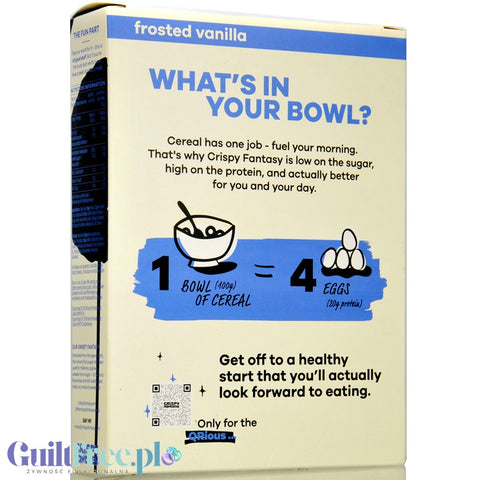 Crispy Fantasy Protein Cereal Frosted Vanilla - proteinowe płatki śniadaniowe bez glutenu 28% białka