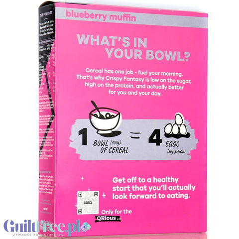 Crispy Fantasy Protein Cereal Blueberry Muffin - proteinowe płatki śniadaniowe bez glutenu 28% białka