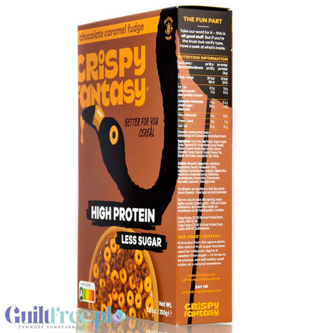 Crispy Fantasy Protein Cereal Chocolate Caramel Fudge - proteinowe płatki śniadaniowe bez glutenu 28% białka