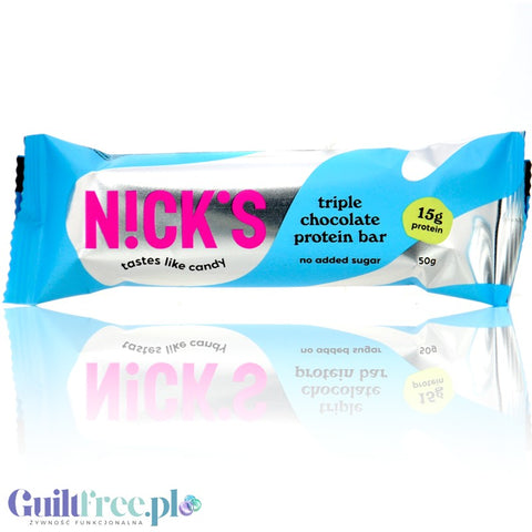N!ck's Nicks Triple Chocolate Protein Bar 209kcal - milk chocolate protein bar with chocolate cream
