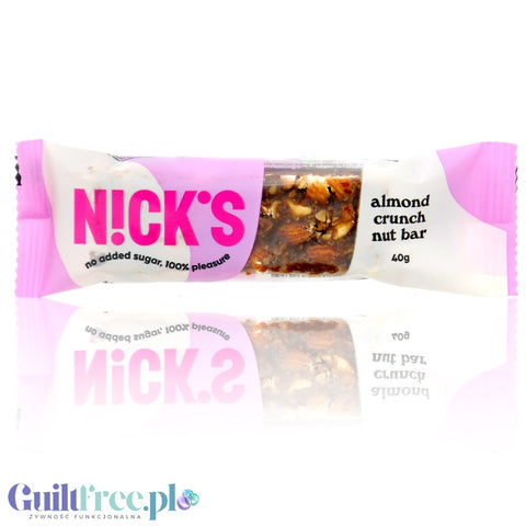 N!CK'S Nicks Almond Crunch Nut Bar - vegan, no added sugar, palm oil & gluten free