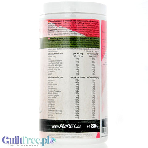 Pro Fuel V-Protein 4 K Raspberry Yogurt 750g - wegańska odżywka o smaku proteinowa jogurtu malinowego