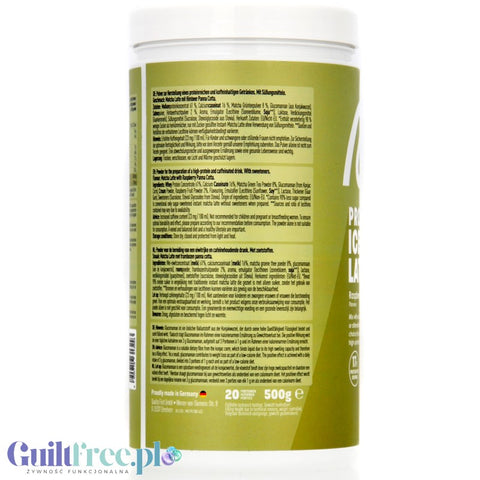 More Nutrition Protein Iced Matcha Latte Raspberry Panna Cotta 500g - proteinowa zielona herbata matcha bez cukru 17g białka