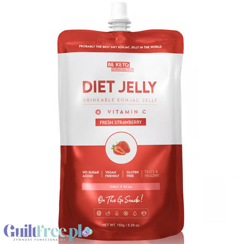 BeKeto Diet Konjac Jelly, Fresh Strawberry 6kcal - dietary sugar-free drinking jelly