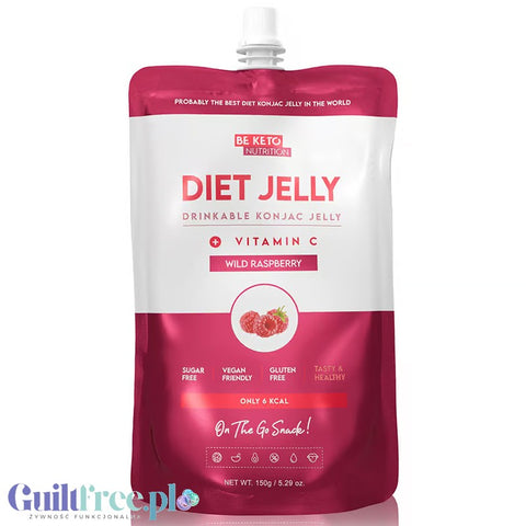 BeKeto Diet Konjac Jelly, Wild Raspberry 4kcal - dietary sugar-free drinking jelly