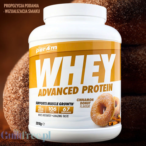 Per4m Whey Advanced Protein Cinnamon Donut 2kg - dense protein supplement WPC, WPI & MPC, Cinnamon Donut