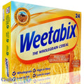 Weetabix 24 pieces - pressed whole grain breakfast cereal in briquettes with iron and vitamins