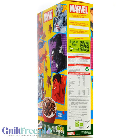 Weetabix Marvel Chocolate Stars - whole grain breakfast cereal with iron and vitamins