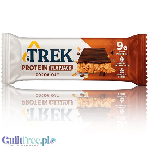 Trek Protein Flapjack Cocoa Oat - gluten-free vegan dark chocolate bar 9g protein