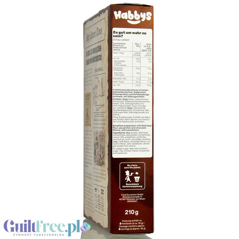 Habbys Crunch Keto Cereal Doc Choc 36% protein, no added sugar, gluten free