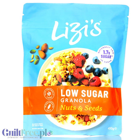 Lizi's Low Sugar Nuts and Seeds 400g - granola płatki śniadaniowe bez dodatku cukru