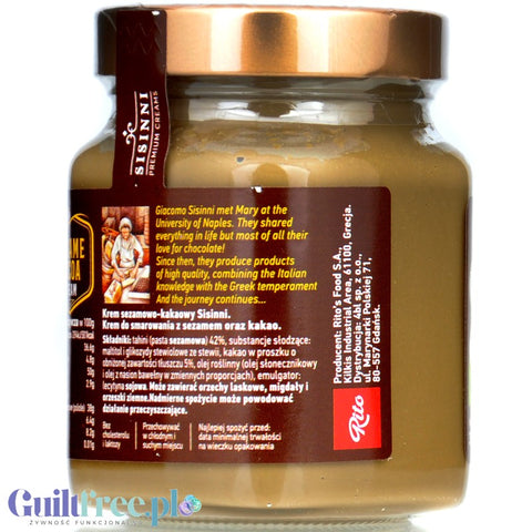 Sisinni Premium Creams Sesame Cocoa Cream Stevia - sesame cocoa cream, sugar-free, with stevia
