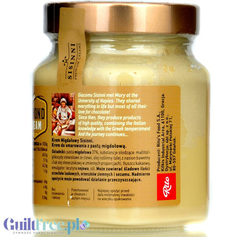 Sisinni Premium Creams Almond Cream Stevia - krem Migdałowy, bez cukru, ze stewią