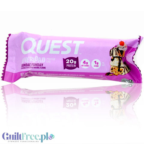 Quest Overload Sundae Funday - baton proteinowy bez cukru, 20g białka & 210kcal