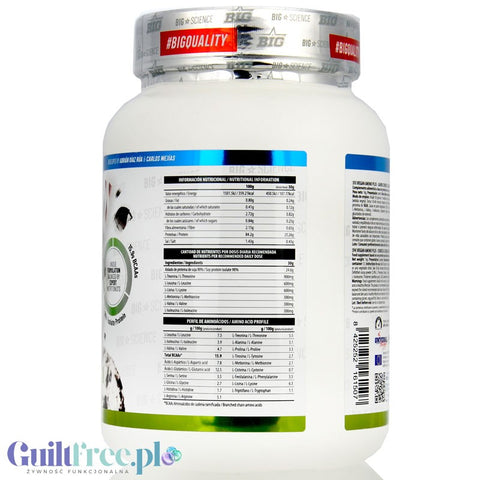 BIG® Vegan Amino+, Cookies & Cream 1kg - wegańska odżywka białkowa o smaku Ciasteczka z Kremem