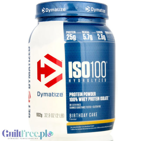 Dymatize ISO100 Hydrolyzed Whey Protein Birthday Cake