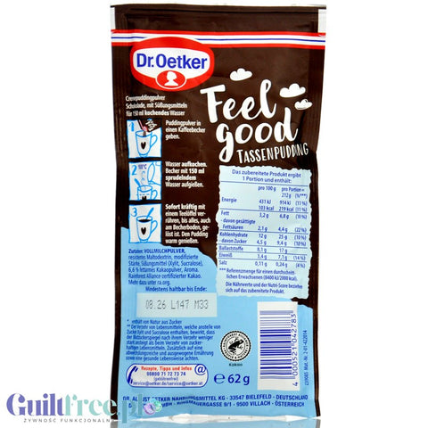 Dr. Oetker Feel Good Tassenpudding Schoko - chocolate pudding without instant sugar without cooking