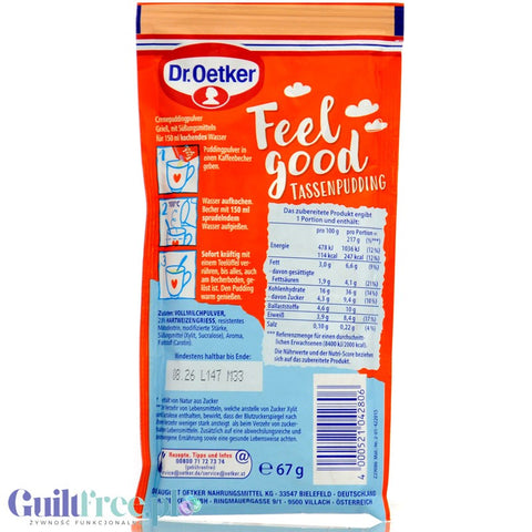 Dr Oetker Feel Good Tassenpudding Grieß - kaszka manna bez cukru, bez gotowania