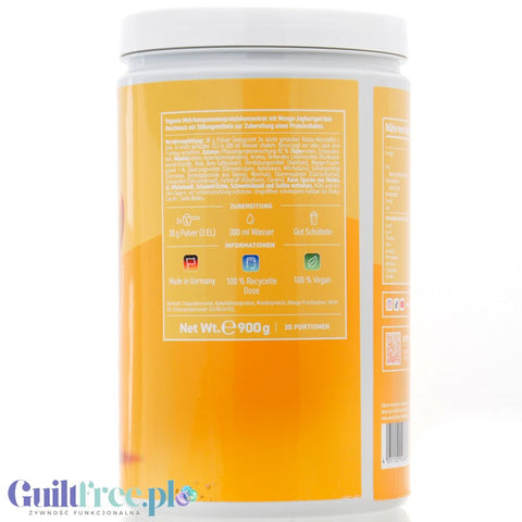 Rocka Nutrition Protein Shake Mango Lassi 0.9kg - vegan protein supplement 4 protein sources