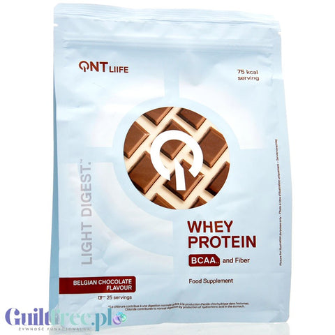 QNT Life Whey Protein Belgian Chocolate - odżywka białkowa z błonnikiem i BCAA, smak Mleczna Czekolada