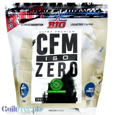 BIG® CFM ISO Zero, White Chocolate 1kg - Lacprodan® WPI92 CFM protein supplement, white chocolate