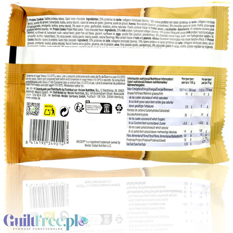 Weider Protein Cookie Triple Chocolate - wysokobiałkowe czekoladowe ciastko z kawałkami czekolady